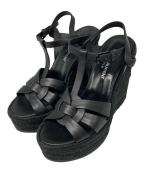 Saint Laurent Parisサンローランパリ）の古着「ウェッジソールサンダル」｜ブラック