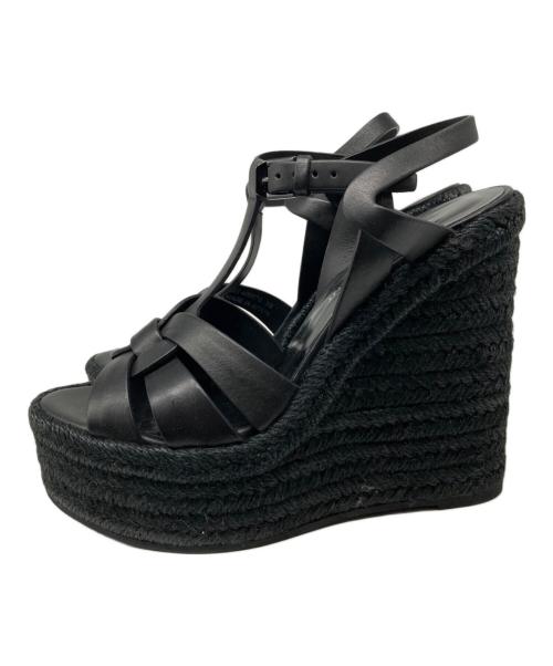 Saint Laurent Paris（サンローランパリ）Saint Laurent Paris (サンローランパリ) ウェッジソールサンダル ブラック サイズ:36の古着・服飾アイテム