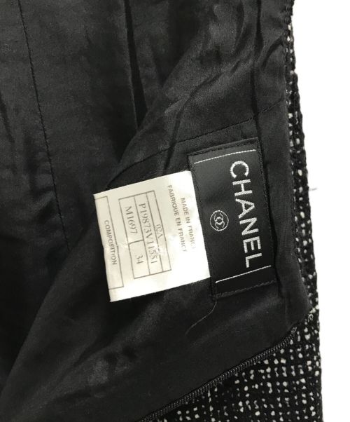 CHANEL（シャネル）CHANEL (シャネル) ツイードスカート ホワイト×ブラック サイズ:34の古着・服飾アイテム