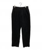 COMME des GARCONS HOMMEコムデギャルソン オム）の古着「リネン混2タックパンツ」｜ブラック