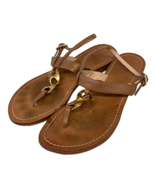 ilSandalo（イルサンダロ）ILSANDALO (イルサンダロ) フラップサンダル ブラウン サイズ:37の古着・服飾アイテム