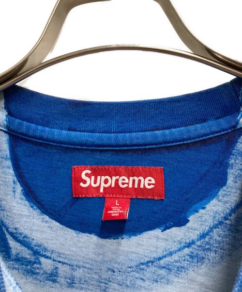 SUPREME（シュプリーム）Supreme (シュプリーム) Overprint Small Box S/S Top ブルー サイズ:Ⅼの古着・服飾アイテム