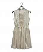 MIU MIUミュウミュウ）の古着「ノースリーブ フリルワンピース」｜ホワイト