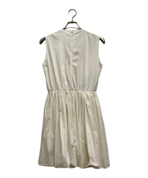MIU MIU（ミュウミュウ）MIU MIU (ミュウミュウ) ノースリーブ フリルワンピース ホワイト サイズ:40の古着・服飾アイテム