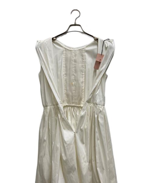MIU MIU（ミュウミュウ）MIU MIU (ミュウミュウ) ノースリーブ フリルワンピース ホワイト サイズ:40の古着・服飾アイテム