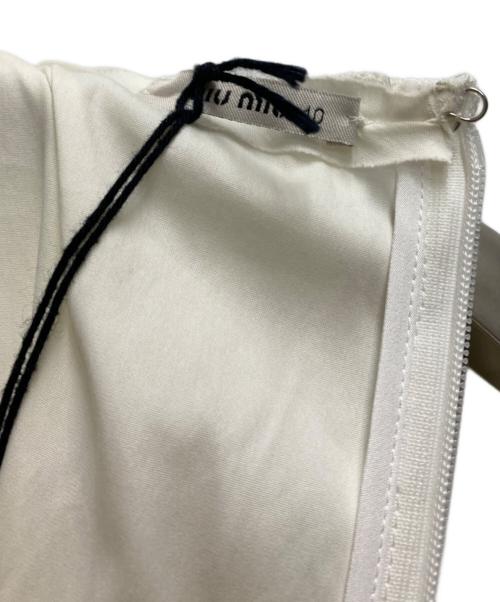 MIU MIU（ミュウミュウ）MIU MIU (ミュウミュウ) ノースリーブ フリルワンピース ホワイト サイズ:40の古着・服飾アイテム