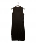 PLEATS PLEASEプリーツプリーズ）の古着「プリーツノースリーブワンピース」｜ブラウン