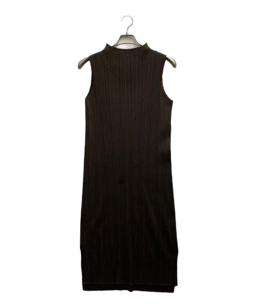 PLEATS PLEASE（プリーツプリーズ）PLEATS PLEASE (プリーツプリーズ) プリーツノースリーブワンピース ブラウン サイズ:不明の古着・服飾アイテム