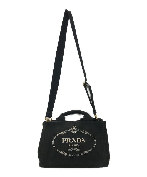 PRADA（プラダ）PRADA (プラダ) 2WAYハンドバッグ ブラックの古着・服飾アイテム