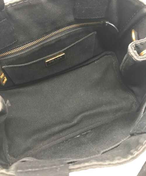 PRADA（プラダ）PRADA (プラダ) 2WAYハンドバッグ ブラックの古着・服飾アイテム