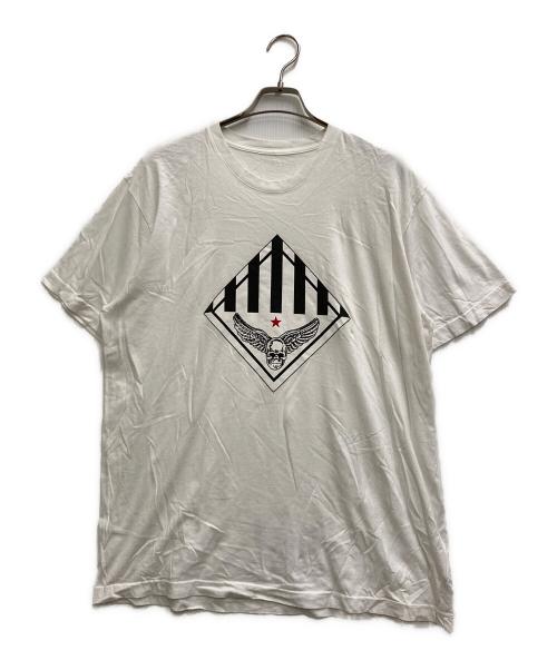 CHROME HEARTS（クロムハーツ）CHROME HEARTS (クロムハーツ) FOTIスカルフェザープリントTシャツ ホワイト×ブラック サイズ:XLの古着・服飾アイテム