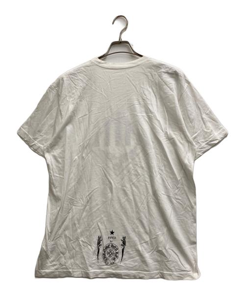 CHROME HEARTS（クロムハーツ）CHROME HEARTS (クロムハーツ) FOTIスカルフェザープリントTシャツ ホワイト×ブラック サイズ:XLの古着・服飾アイテム