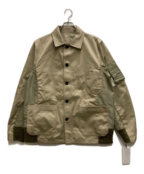 sacai（サカイ）sacai (サカイ) Cotton Chino x Nylon Twill Blouson ベージュ サイズ:2の古着・服飾アイテム
