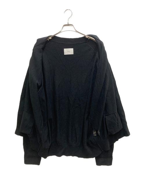 stein（シュタイン）stein (シュタイン) COTTON CASHMERE KNIT CARDIGAN ブラック サイズ:Mの古着・服飾アイテム