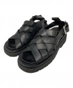 BOTTEGA VENETAボッテガベネタ）の古着「ラグ ストラップサンダル」｜ブラック