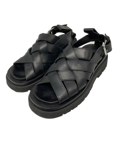 BOTTEGA VENETA（ボッテガベネタ）BOTTEGA VENETA (ボッテガベネタ) ラグ ストラップサンダル ブラック サイズ:41の古着・服飾アイテム