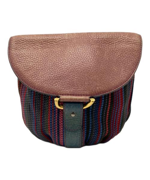 DELVAUX（デルヴォー）DELVAUX (デルヴォー) ヴィンテージフラップショルダーバッグ レッドの古着・服飾アイテム