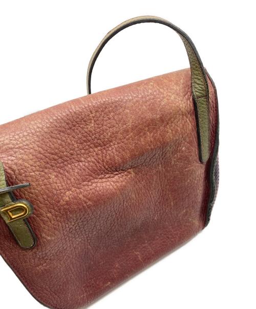 DELVAUX（デルヴォー）DELVAUX (デルヴォー) ヴィンテージフラップショルダーバッグ レッドの古着・服飾アイテム