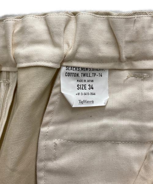 TapWater（タップウォーター）TapWater (タップウォーター) Cotton Chino Tuck Trousers ベージュ サイズ:34の古着・服飾アイテム