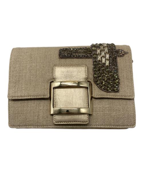 Roger Vivier（ロジェ ヴィヴィエ）Roger Vivier (ロジェ ヴィヴィエ) ビジューショルダーバッグ ベージュの古着・服飾アイテム