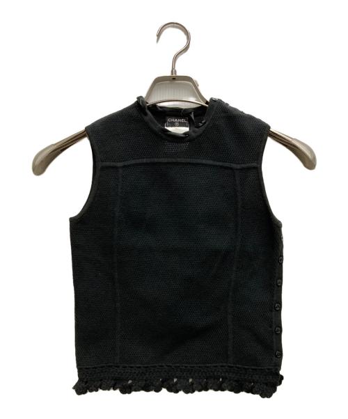 CHANEL（シャネル）CHANEL (シャネル) コットンニットベスト ブラック サイズ:36の古着・服飾アイテム