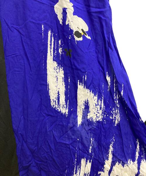 Y's（ワイズ）Y's (ワイズ) プリントウーブンドレス ブラック×ブルー サイズ:2の古着・服飾アイテム