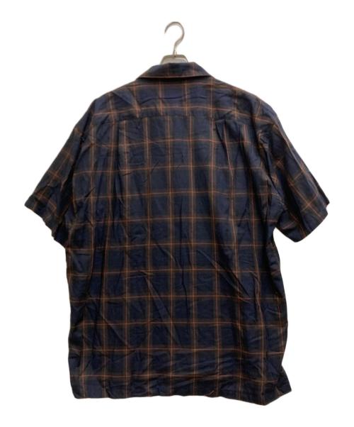 doublet（ダブレット）doublet (ダブレット) KEY PERSON EMBROIDERY SHIRT ブラウン×ネイビー サイズ:Lの古着・服飾アイテム