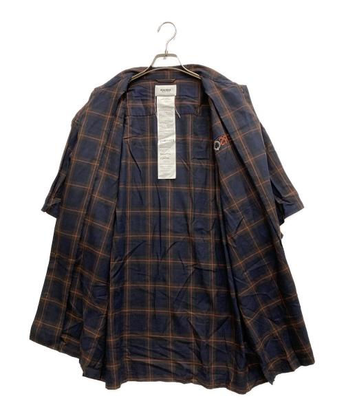 doublet（ダブレット）doublet (ダブレット) KEY PERSON EMBROIDERY SHIRT ブラウン×ネイビー サイズ:Lの古着・服飾アイテム