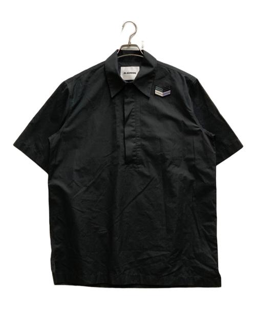 JIL SANDER（ジルサンダー）JIL SANDER (ジルサンダー) ハーフジップ ショートスリーブシャツ ブラック サイズ:48の古着・服飾アイテム