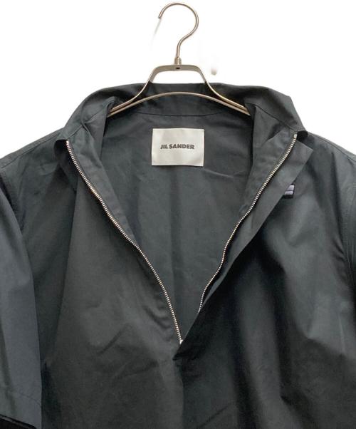 JIL SANDER（ジルサンダー）JIL SANDER (ジルサンダー) ハーフジップ ショートスリーブシャツ ブラック サイズ:48の古着・服飾アイテム