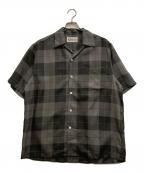 WACKO MARIAワコマリア）の古着「OMBRAY CHECK OPEN COLLAR SHIRT S/S」｜グレー