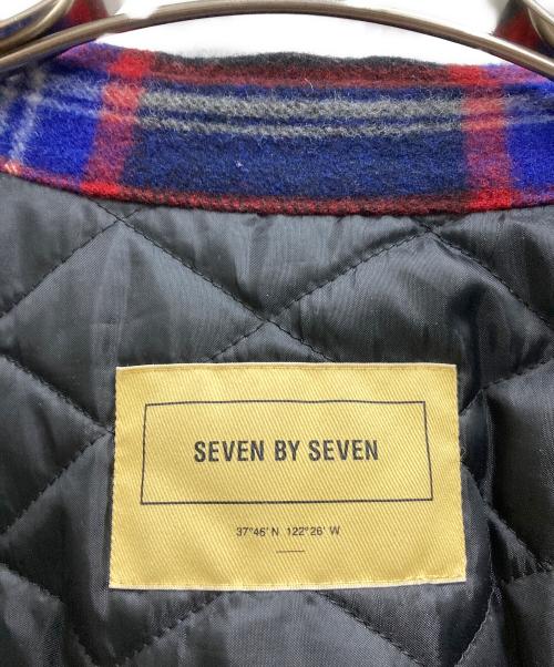 seven by seven（セブンバイセブン）seven by seven (セブンバイセブン) CPOチェックジャケット レッド×ネイビー サイズ:Ⅼの古着・服飾アイテム