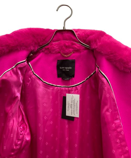 Kate Spade（ケイトスペード）Kate Spade (ケイトスペード) Faux Fur Flounce Wool Coat ピンク サイズ:Mの古着・服飾アイテム