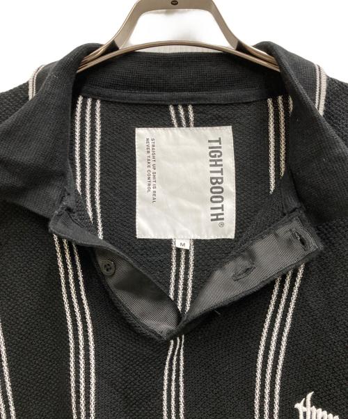 TIGHTBOOTH PRODUCTION（タイトブースプロダクション）TIGHTBOOTH PRODUCTION (タイトブースプロダクション) STRIPE KNIT POLO ブラック サイズ:Ⅿの古着・服飾アイテム