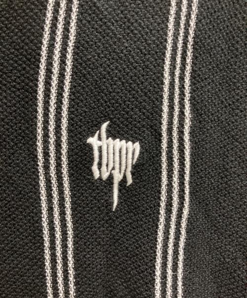 TIGHTBOOTH PRODUCTION（タイトブースプロダクション）TIGHTBOOTH PRODUCTION (タイトブースプロダクション) STRIPE KNIT POLO ブラック サイズ:Ⅿの古着・服飾アイテム