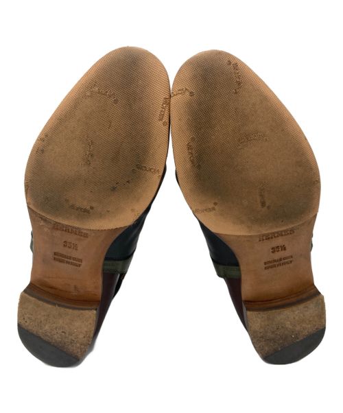 HERMES（エルメス）HERMES (エルメス) ネオレザーブーツ カーキ×ブラウン サイズ:35 1/2の古着・服飾アイテム