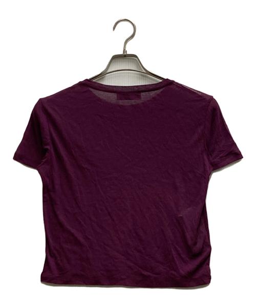 MIU MIU（ミュウミュウ）MIU MIU (ミュウミュウ) リブ編み ジャージー Tシャツ パープル サイズ:Sの古着・服飾アイテム