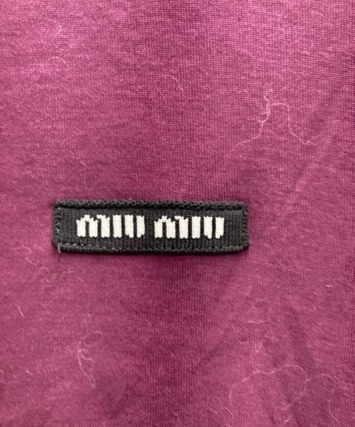MIU MIU（ミュウミュウ）MIU MIU (ミュウミュウ) リブ編み ジャージー Tシャツ パープル サイズ:Sの古着・服飾アイテム