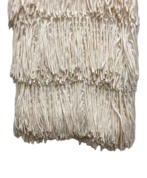 BOTTEGA VENETA（ボッテガベネタ）BOTTEGA VENETA (ボッテガベネタ) フリンジノースリーブニット ホワイト サイズ:Sの古着・服飾アイテム