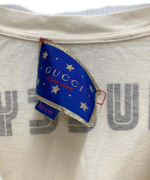 GUCCI（グッチ）GUCCI (グッチ) Elton John (エルトン・ジョン) コラボTEE ベージュ サイズ:Ⅿの古着・服飾アイテム