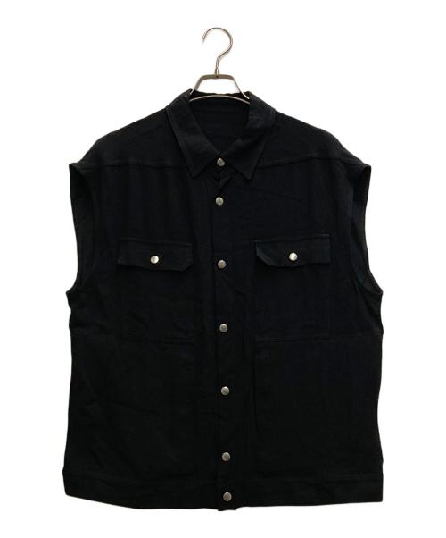 RICK OWENS（リックオウエンス）RICK OWENS (リックオウエンス) SLEEVELESS JUMBO OUTERSHIRT ブラック サイズ:46(M)の古着・服飾アイテム