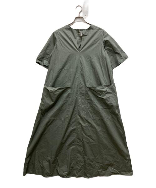 POSTELEGANT（ポステレガント）POSTELEGANT (ポステレガント) スキッパーシャツワンピース グレー サイズ:Ⅿの古着・服飾アイテム