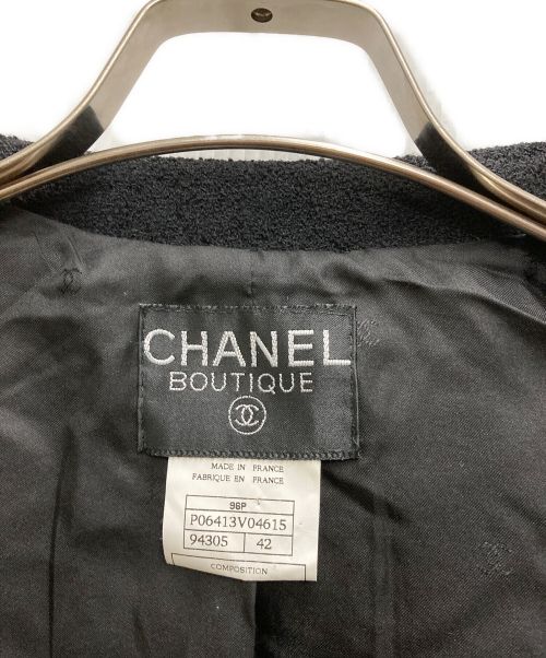 CHANEL（シャネル）CHANEL (シャネル) ツイードセットアップ ブラック サイズ:42の古着・服飾アイテム