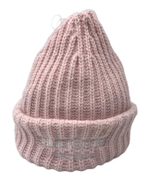 SUPREME（シュプリーム）Supreme (シュプリーム) Classic Logo Chunky Ribbed Beanie ピンクの古着・服飾アイテム