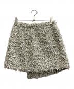 HYEONヘヨン）の古着「pepper mini wrap skirt」｜ホワイト×ブラック