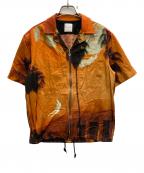 PAUL SMITHポールスミス）の古着「ジップアップシャツ」｜オレンジ