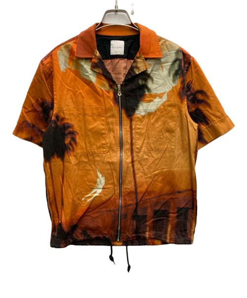 PAUL SMITH（ポールスミス）Paul Smith (ポールスミス) ジップアップシャツ オレンジ サイズ:Sの古着・服飾アイテム