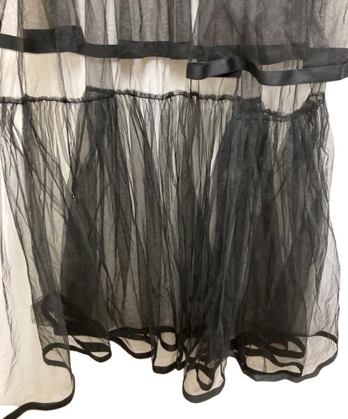 ZARA（ザラ）ZARA (ザラ) MAISON SPECIAL (メゾンスペシャル) フリルチュールオーバーワンピース ブラック サイズ:XSの古着・服飾アイテム