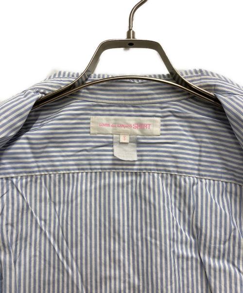 COMME des GARCONS SHIRT（コムデギャルソンシャツ）COMME des GARCONS SHIRT (コムデギャルソンシャツ) ハートストライプシャツ ブルー サイズ:Sの古着・服飾アイテム