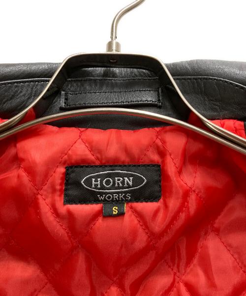 HORN WORKS（ホーンワークス）HORN WORKS (ホーンワークス) ダブルライダースジャケット ブラック サイズ:Sの古着・服飾アイテム